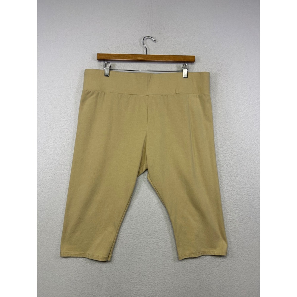 Athleisure LOGO Layers Lori Goldstein Womens LP Tan Cropped Leggings
